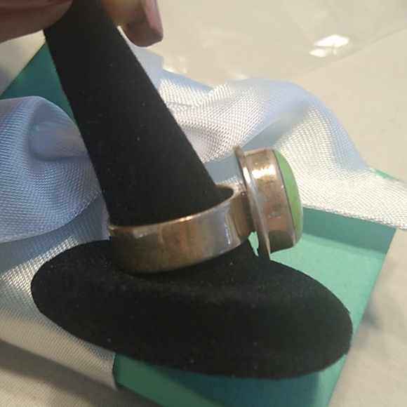 Sterling Silver Sonora Green Copper Turquoise Ring 925 Mexico, size 6.5 - Picture 3 of 8